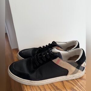 Burberry Black and Tan Check Sneakers